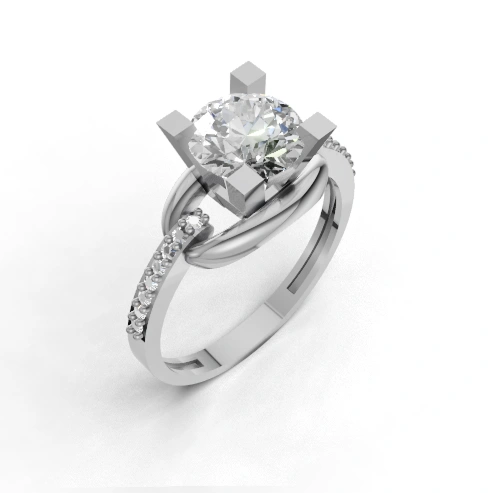 Auric Pillar Side Stone Ring