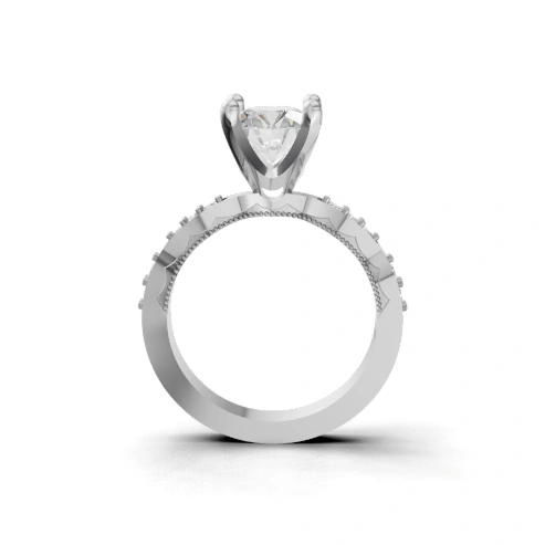 Aurora Crest Solitaire Ring
