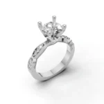 Aurora Crest Solitaire Ring