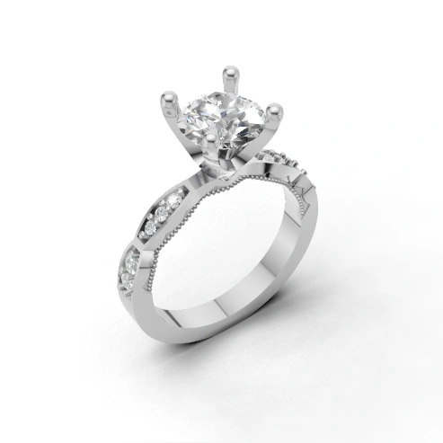 Aurora Crest Solitaire Ring