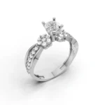 Blossom Crest Side Stone Ring