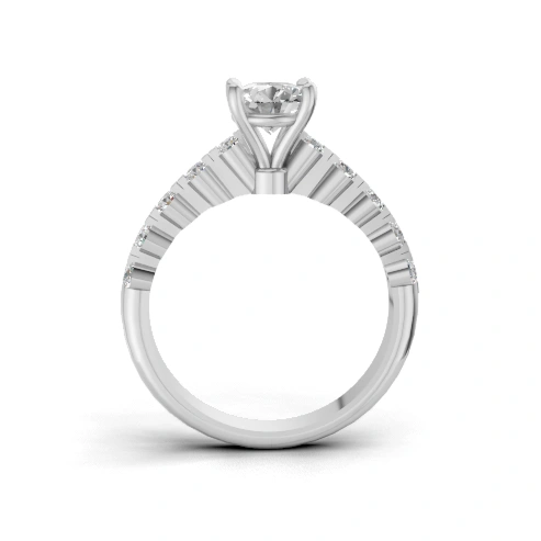 Cascade Elegance Side Stone Ring