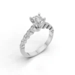 Cascade Elegance Side Stone Ring