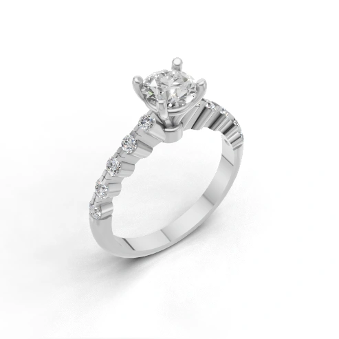 Cascade Elegance Side Stone Ring