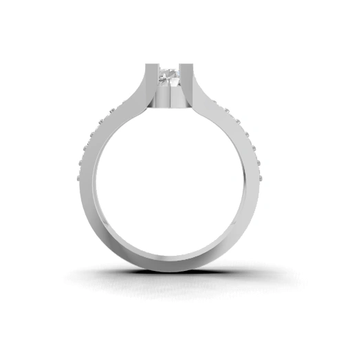 Celestia Channel Crown Side Stone Ring