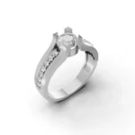 Celestia Channel Crown Side Stone Ring