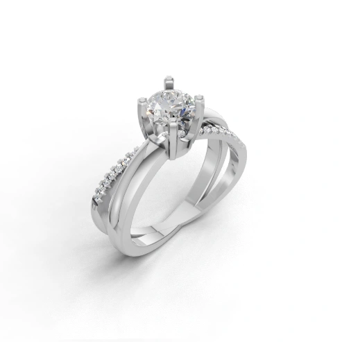 Harmony Twist Side Stone Ring