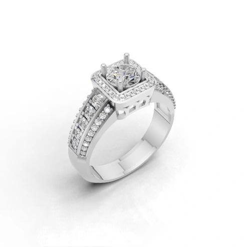 Imperial Crown Side Stone Ring