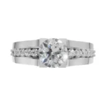 Celestia Channel Crown Side Stone Ring