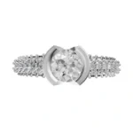 Radiant Crown Side Stone Ring