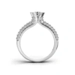 Radiant Crown Side Stone Ring