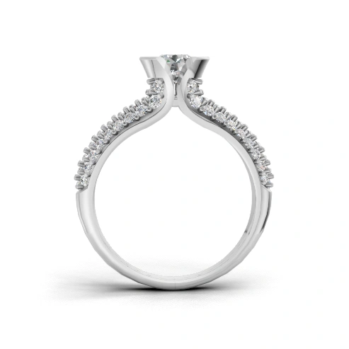 Radiant Crown Side Stone Ring