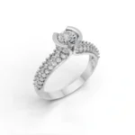 Radiant Crown Side Stone Ring