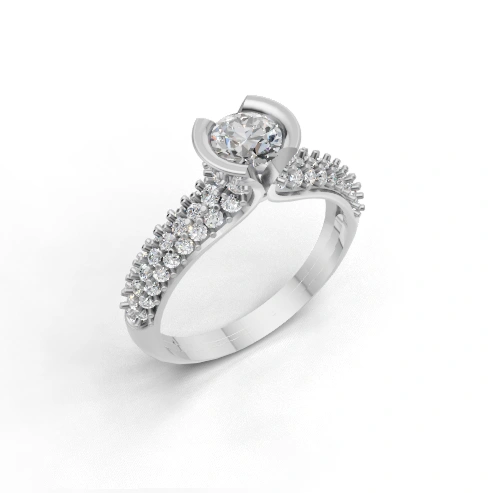 Radiant Crown Side Stone Ring