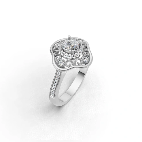 Royale Bloom Vintage Halo Ring