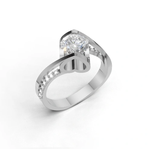 Seraph Heart Side Stone Ring