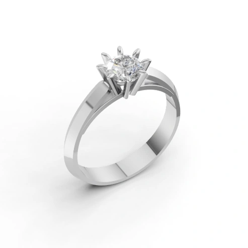 Solar Bloom Solitaire Ring