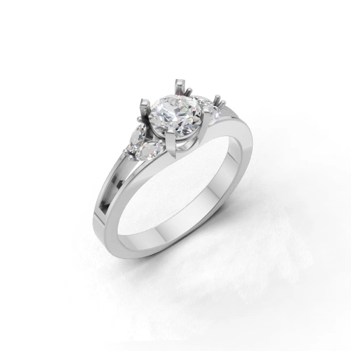 Trinity Glow Side Stone Ring