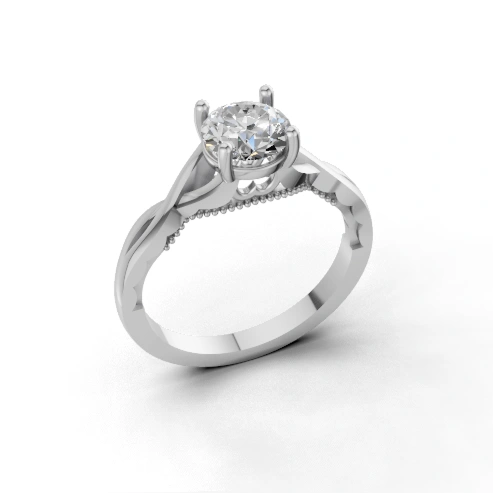 Twisted Embrace Solitaire Ring